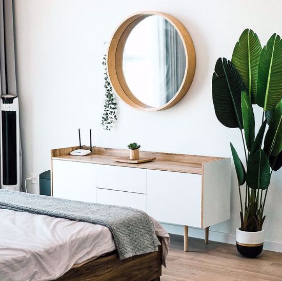 Picture of Wooden dresser with mirror